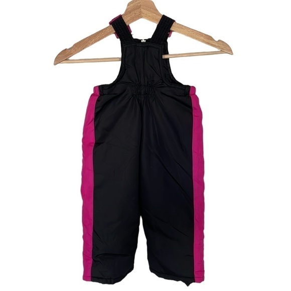 Pacific Trail Snow Jumpsuit Bib Black Pink Zip Closure Cold Weather Sz 12 Months - Picture 3 of 8